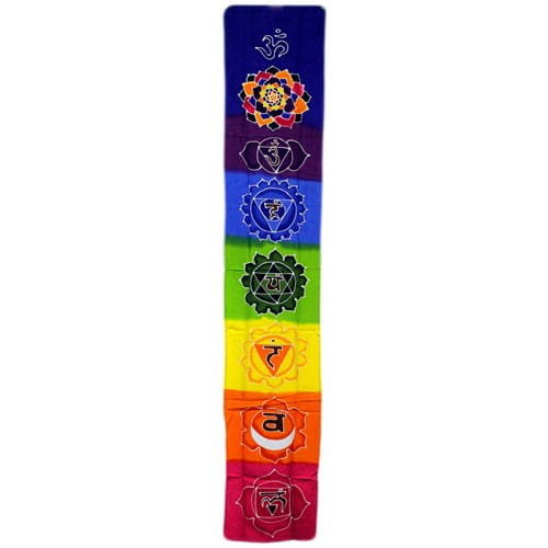 Woskowana tkanina ozdobna Chakra Drop Banner - Rainbow ANCIENT WISDOM
