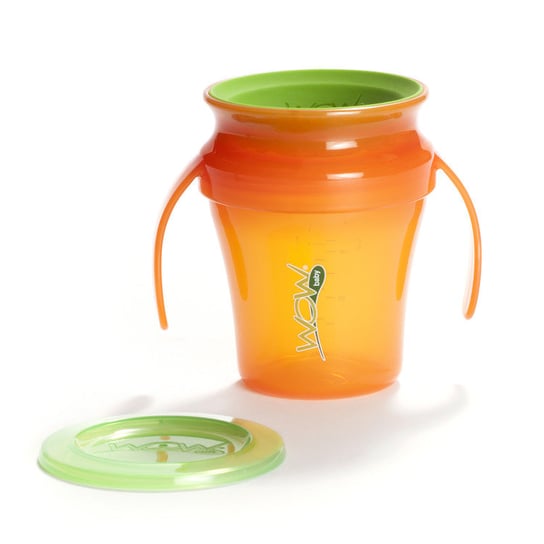 Wow Cup, Baby, Kubek treningowy 360 z uchwytami, 207 ml, Pomarańczowy Wow Cup