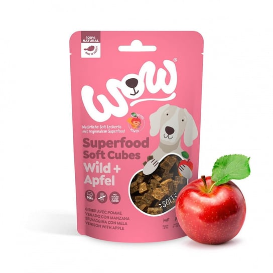 WOW Superfood Soft Cubes Wild - dziczyzna z jabłkiem miękkie przysmaki dla psa (150g) WOW