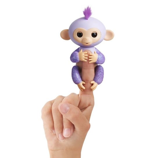 WowWee, Fingerlings, zabawka interaktywna, Małpka Kiki, brokatowa Fingerlings