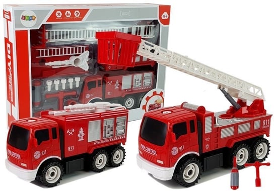 Wóz Strażacki Straż Pożarna z Drabiną do Skręcania 2w1 Lean Toys