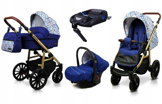 Wózek 4w1 dziecięcy BabyLux Aspero + baza Isofix BabyLux