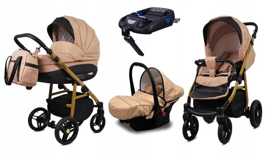 Wózek 4w1 dziecięcy BabyLux AXEL ALU + baza ISOFIX BabyLux