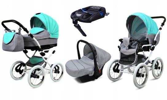 Wózek 4w1 dziecięcy babylux margaret + baza isofix BabyLux