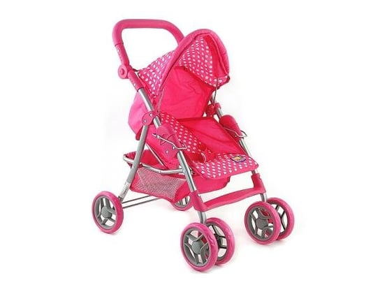 Wózek dla lalek, spacerówka różowe kropki 533998 ADAR Adar