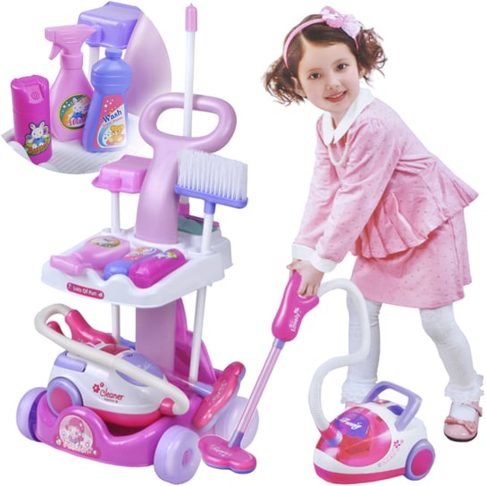 Wózek do sprzątania dla dzieci z akcesoriami, KRUZZEL Kruzzel