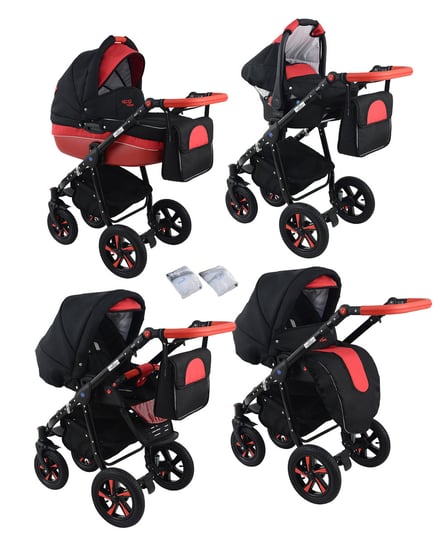 Wózek dziecięcy 3w1 NEXXO black RED SPORT / KRASNAL Inna marka