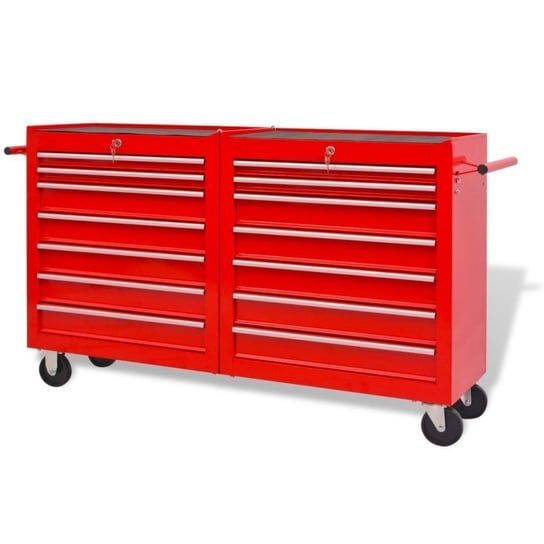 Wózek narzędziowy vidaXL, czerwony, 140x33x77,2 cm vidaXL