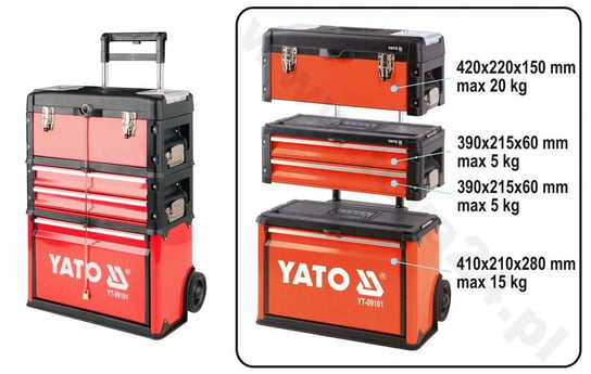 Wózek narzędziowy YATO 3-częściowy YT-09101 Yato
