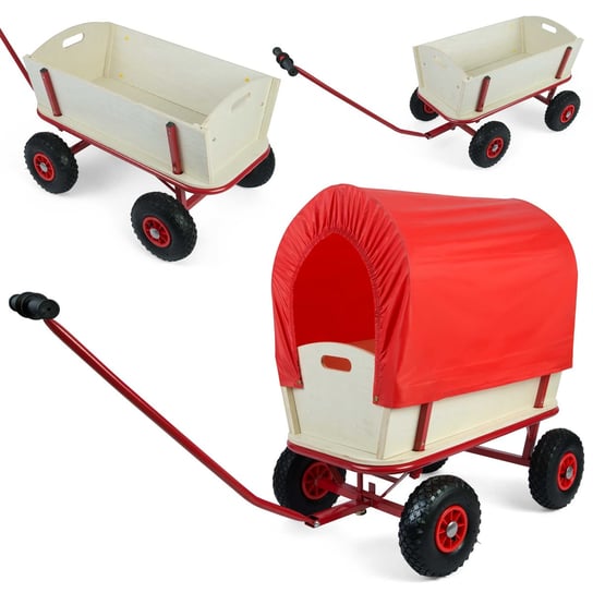 Wózek ogrodowy, transportowy, taczka, z plandeką, 100L, czerwony, Humberg Humberg