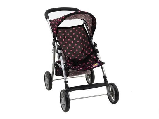Wózek spacerowy dla lalek czarny w różowe kropki 533875 ADAR Adar