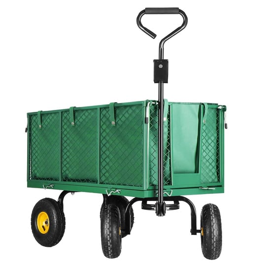 Wózek transportowy ogrodowy przyczepka metalowa 400 kg zielona Springos