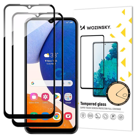 Wozinsky 2X Full Glue Tempered Glass Szkło Hartowane Samsung Galaxy A14 5G 9H Na Cały Ekran Z Czarną Ramką Wozinsky