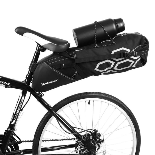 Wozinsky duża pojemna torba rowerowa pod siodełko 12 L czarny (WBB9BK), bikepacking Wozinsky