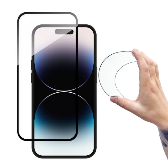 Wozinsky Full Cover Flexi Nano Glass Szkło Hartowane Iphone 14 Pro Elastyczne Z Czarną Ramką Wozinsky