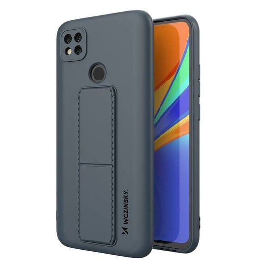 Wozinsky Kickstand Case elastyczne silikonowe etui z podstawką Xiaomi Redmi 9C niebieski Wozinsky