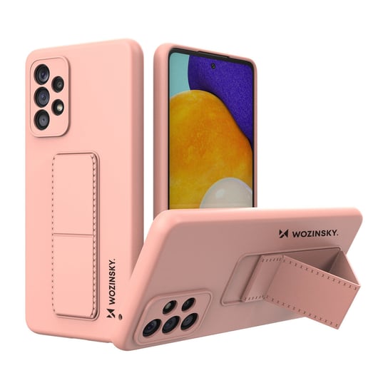 Wozinsky Kickstand Case Silikonowe Etui Z Podstawką Etui Samsung Galaxy A73 Różowe Wozinsky