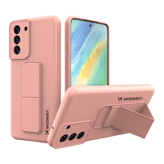 Wozinsky Kickstand Case Silikonowe Etui Z Podstawką Etui Samsung Galaxy S21 Fe Różowe Wozinsky