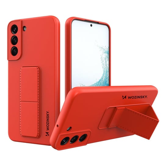 Wozinsky Kickstand Case Silikonowe Etui Z Podstawką Etui Samsung Galaxy S22+ Czerwone Wozinsky