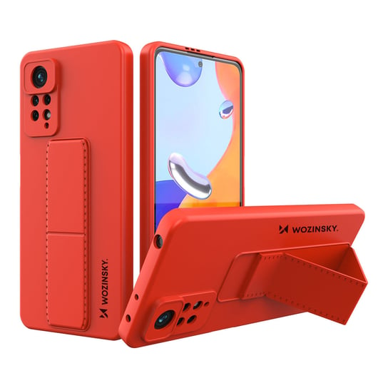 Wozinsky Kickstand Case Silikonowe Etui Z Podstawką Etui Xiaomi Redmi Note 11 Pro Czerwone Wozinsky