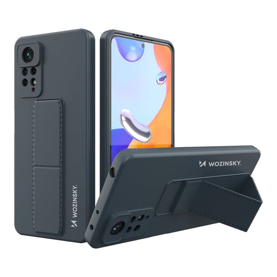 Wozinsky Kickstand Case Silikonowe Etui Z Podstawką Etui Xiaomi Redmi Note 11 Pro Granatowe Wozinsky