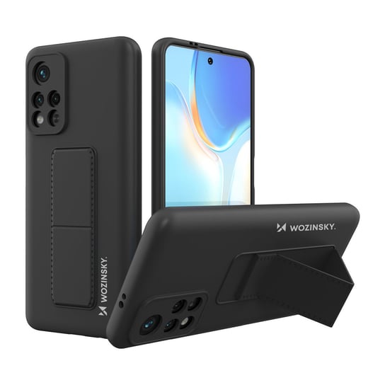 Wozinsky Kickstand Case Silikonowe Etui Z Podstawką Etui Xiaomi Redmi Note 11S / Note 11 Czarne Wozinsky