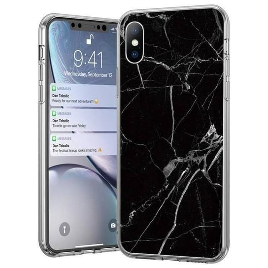 Wozinsky Marble żelowe etui pokrowiec marmur Xiaomi Redmi Note 9 Pro / Redmi Note 9S czarny Wozinsky