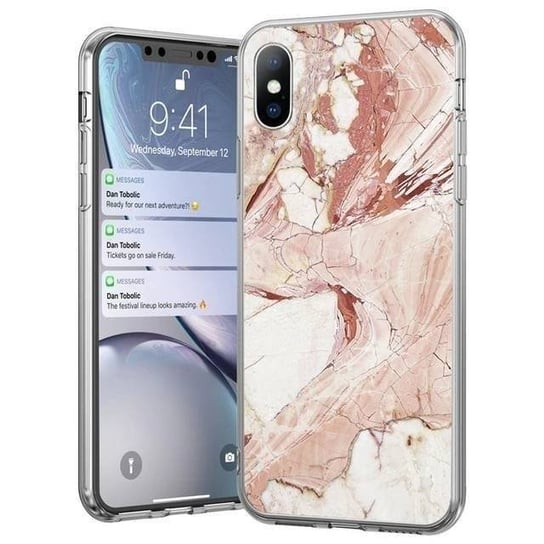 Wozinsky Marble żelowe etui pokrowiec marmur Xiaomi Redmi Note 9 Pro / Redmi Note 9S różowy Wozinsky