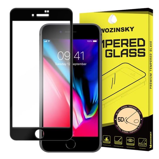 Wozinsky PRO+ super wytrzymałe szkło hartowane 5D Full Glue na cały ekran z ramką Apple iPhone SE 2020 / iPhone 8 / iPhone 7 czarny - Czarny Wozinsky