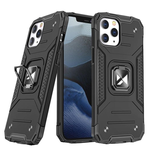 Wozinsky Ring Armor Etui Iphone 14 Pro Max Pancerny Hybrydowy Pokrowiec + Magnetyczny Uchwyt Czarny Wozinsky