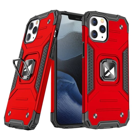 Wozinsky Ring Armor pancerne hybrydowe etui pokrowiec + magnetyczny uchwyt iPhone 12 Pro / iPhone 12 czerwony Wozinsky