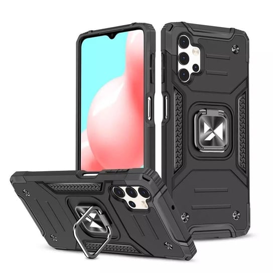 Wozinsky Ring Armor pancerne hybrydowe etui pokrowiec + magnetyczny uchwyt Samsung Galaxy A73 czarny 4kom.pl