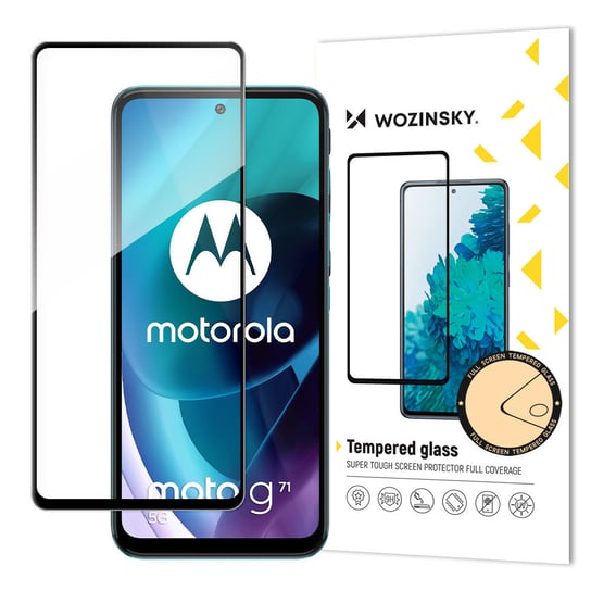 Wozinsky Super Wytrzymałe Szkło Hartowane Full Glue Na Cały Ekran Z Ramką Case Friendly Motorola Moto G71 5G Czarny Wozinsky