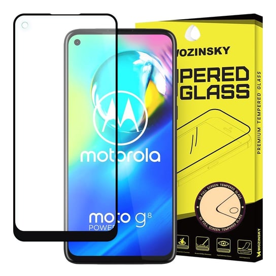 Wozinsky super wytrzymałe szkło hartowane Full Glue na cały ekran z ramką Case Friendly Motorola Moto G8 Power czarny Wozinsky