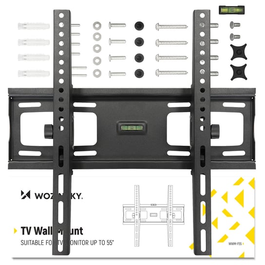 Wozinsky uchwyt na telewizor (max 55'' / 45kg) na ścianę z regulacją kąta nachylenia VESA 100x100mm / 400x400mm czarny (WWM-F55) Wozinsky