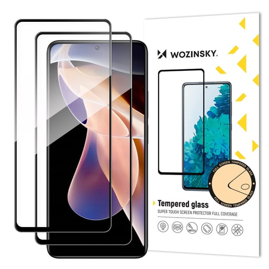 Wozinsky Zestaw 2X Super Wytrzymałe Szkło Hartowane Full Glue Na Cały Ekran Z Ramką Case Friendly Xiaomi Redmi Note 11 Pro+ / 11 Pro Czarny Wozinsky