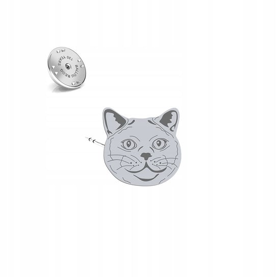 Wpinka Srebrna British Shorthair Cat 925 Biżuteria Prezent DEDYKACJA Mejk Jewellery