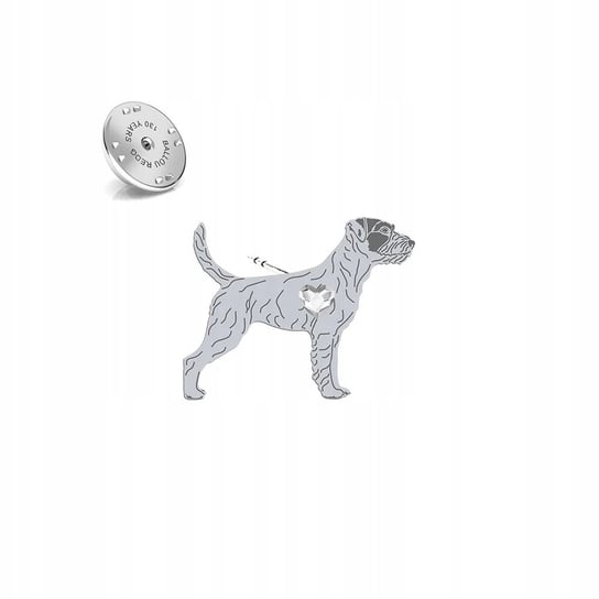 Wpinka Srebrna z psem Parson Russell Terrier 925 Kobieta Prezent DEDYKACJA Mejk Jewellery