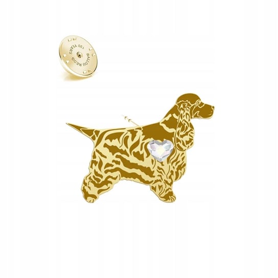 Wpinka Złota z psem English Cocker Spaniel 925 Kobieta DEDYKACJA GRATIS Mejk Jewellery