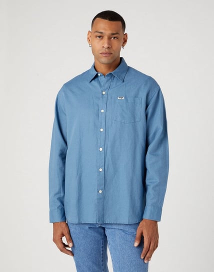 Wrangler 1 Pkt Shirt Męska Koszula Jeansowa Jeans Dżins Captains W5D6Lo84Z-M Wrangler