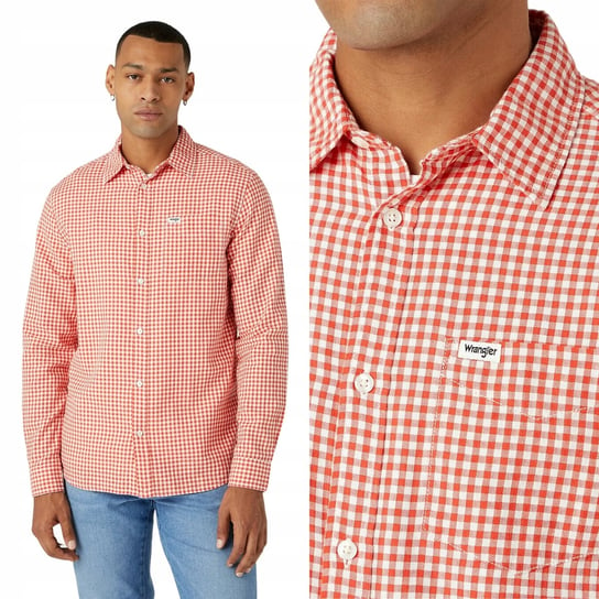 Wrangler 1 POCKET SHIRT Paprika KOSZULA W DROBNĄ KRATĘ REGULAR FIT L Wrangler