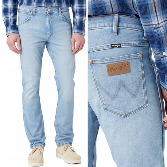 Wrangler 11MWZ SLIM Horizon DOPASOWANE PROSTE BLUE DżINS W31 L32 Wrangler