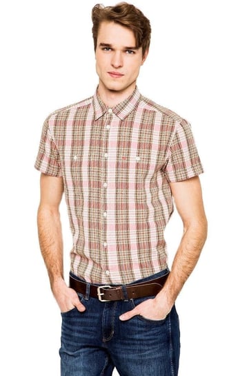 Wrangler 2Pkt Shirt Męska Koszula W Kratę Pewter-L Wrangler