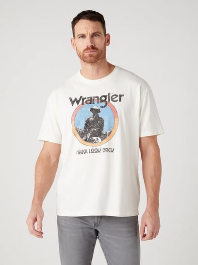 Wrangler Americana Tee Męski T-Shirt Koszulka Logo Nadruk Off White W7Cbee737-3Xl Inna marka