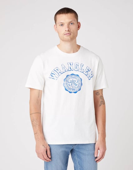 Wrangler Collegiate Tee Męski T-Shirt Koszulka Logo Nadruk Off White W7E0Ej737-2Xl Inna marka