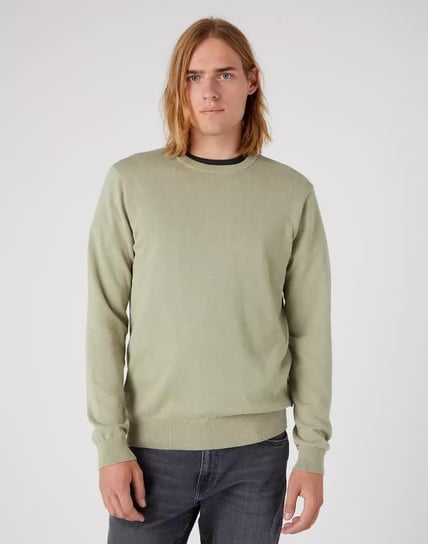 Wrangler Crewneck Knit Męski Sweter Klasyczny Tea Leaf W8A0Qjg15-M Wrangler