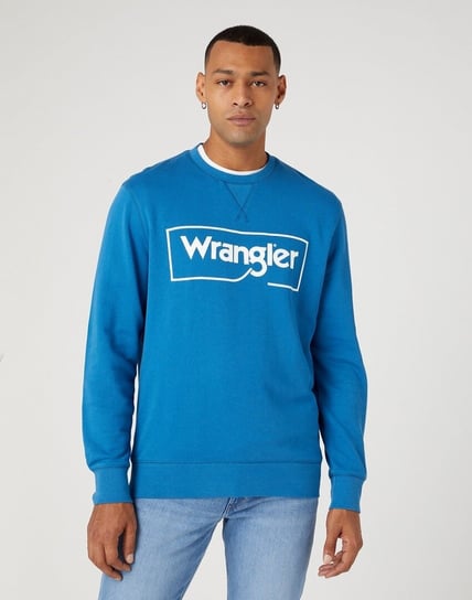 Wrangler Frame Logo Męska Bluza Klasyczna Nadruk Crew Deep W662Ha69F-S Inna marka