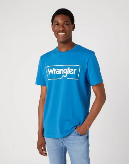 Wrangler Frame Logo Tee Męski T-Shirt Koszulka Nadruk Deep Water W70Jd369F-M Inna marka