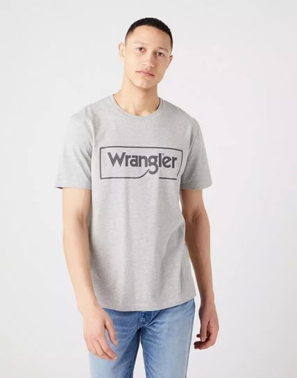 Wrangler Frame Logo Tee Męski T-Shirt Koszulka Nadruk Mid Grey W70Jd3X37-4Xl Inna marka