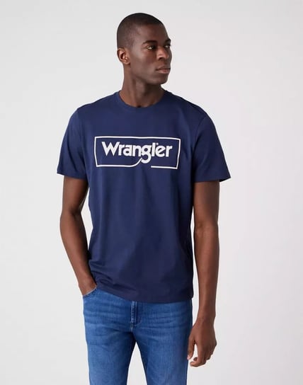 Wrangler Frame Logo Tee Męski T-Shirt Koszulka Nadruk Navy W70Jd3114-2Xl Inna marka